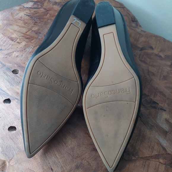 Black Leather Wedge Heels - Picture 5 of 7